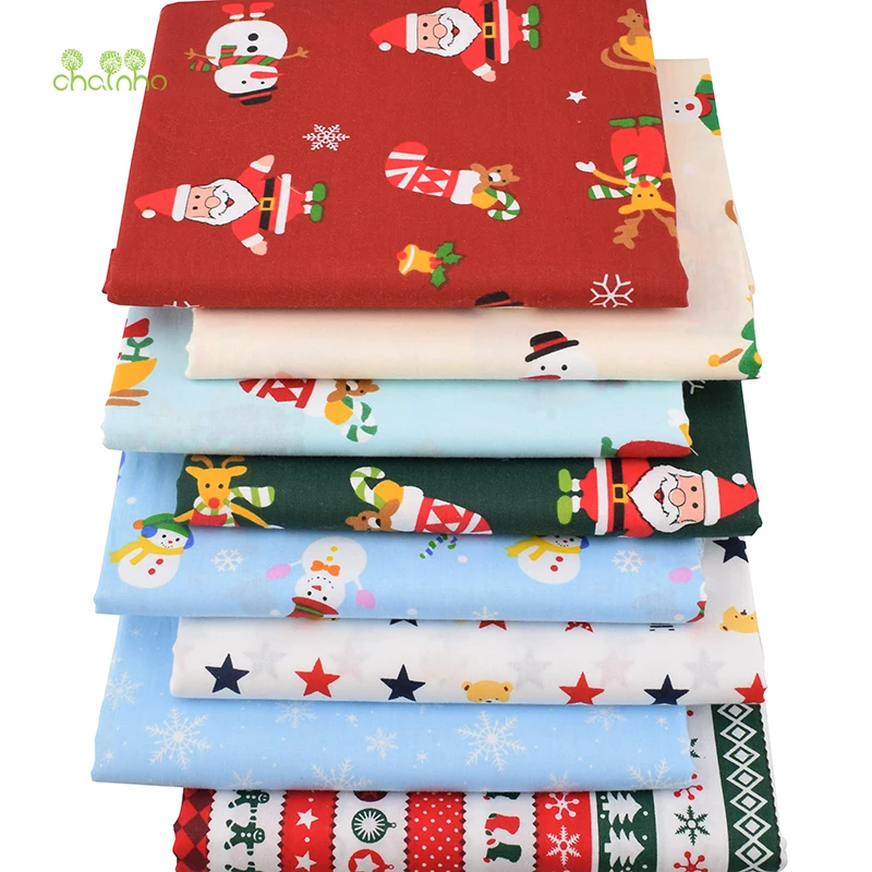 Chainho, серия Merry Christmas, саржевая хлопковая ткань с принтом, для самостоятельного шитья и шитья детской простыни, подушки, материал