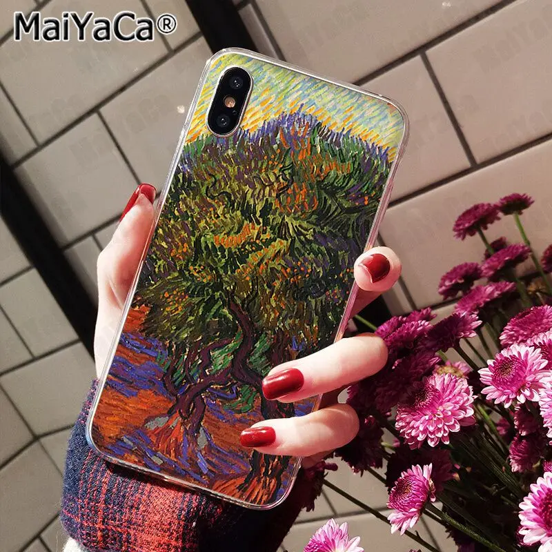 Чехол MaiYaCa для iphone 11 pro X 5S XR SE 8 plus 6 7 8 6s plus, чехол с изображением солнца Ван Гога, цветов, палитры, чехол XS MAX - Цвет: 17