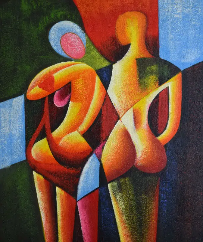 

Hand Painted Modern Abstract Oil Painting on Canvas Nude Couples Canvas Painting Wall Picture Painting for Bedroom Decoration