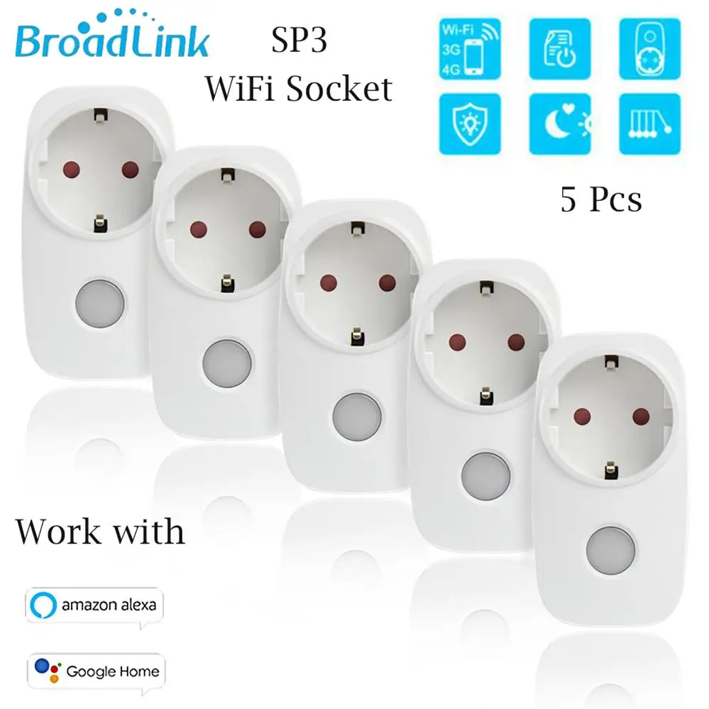 Broadlink умная Wi-Fi розетка SP3 штепсельная вилка европейского стандарта на выходе 3/5