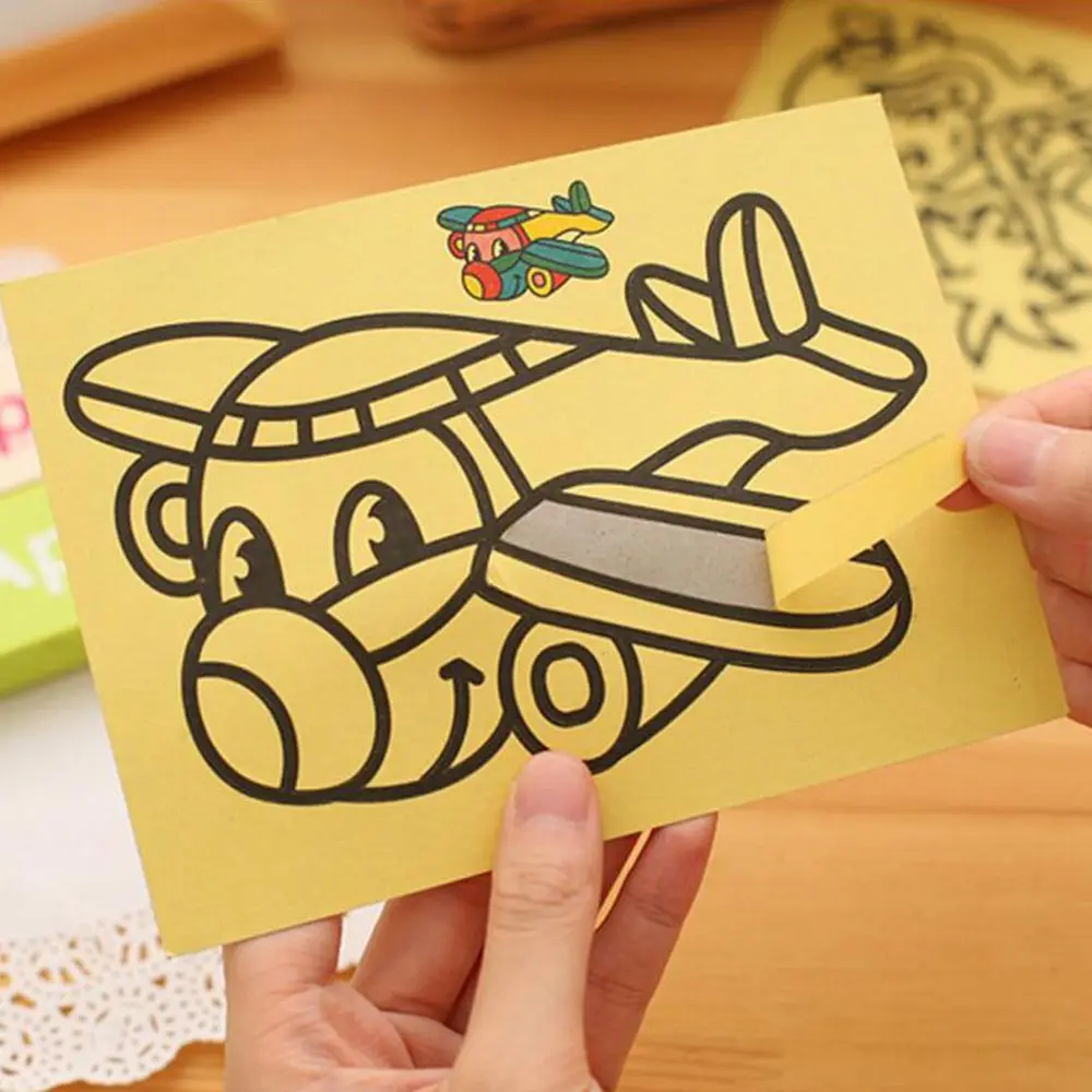 5 шт./партия, Детская DIY раскраска на основе песчаной живописи, художественные творческие игрушки для рисования, Песочная бумага, учатся художественным ремеслам, Обучающие Развивающие игрушки