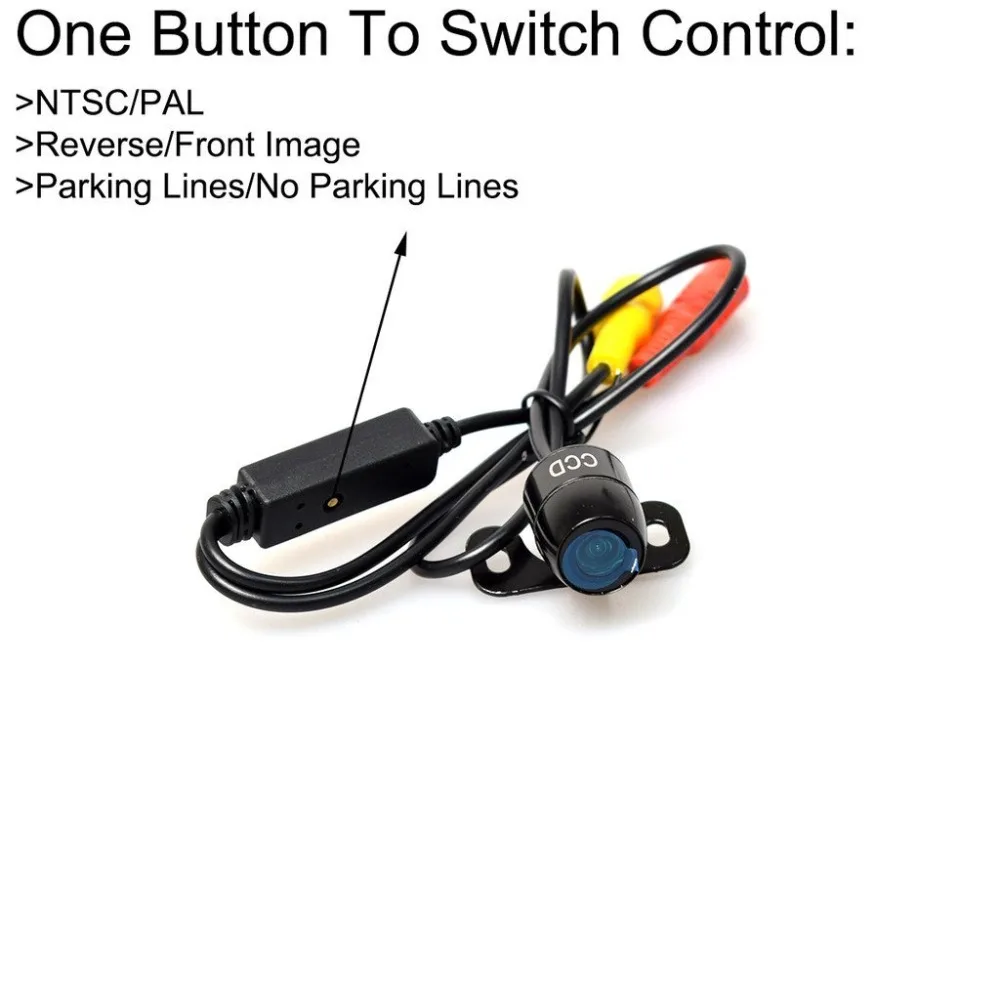 480TV LED Car Backup Camera Button Control Rear/Front NTSC/PAL Guide Line Switch 