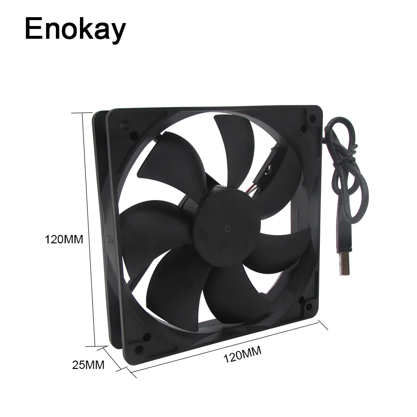 1 шт. разъем USB Enokay 5 в 12025 12 см 120x120x25 мм 120 охлаждающий вентилятор для компьютера с