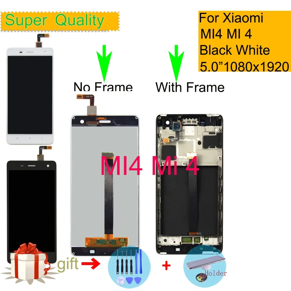 

Original For Xiaomi Mi4 M4 MI 4 LCD Display Touch Screen Digitizer Sensor Pantalla monitor Mi4 LCD Assembly With Frame 5.0