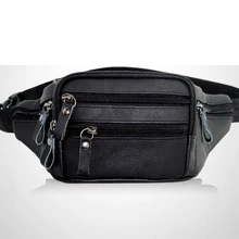 Модная Мужская поясная сумка, Повседневная сумка из воловьей кожи с цепочкой, сумки на плечо, на молнии, нагрудная сумка для путешествий, Мужская поясная сумка