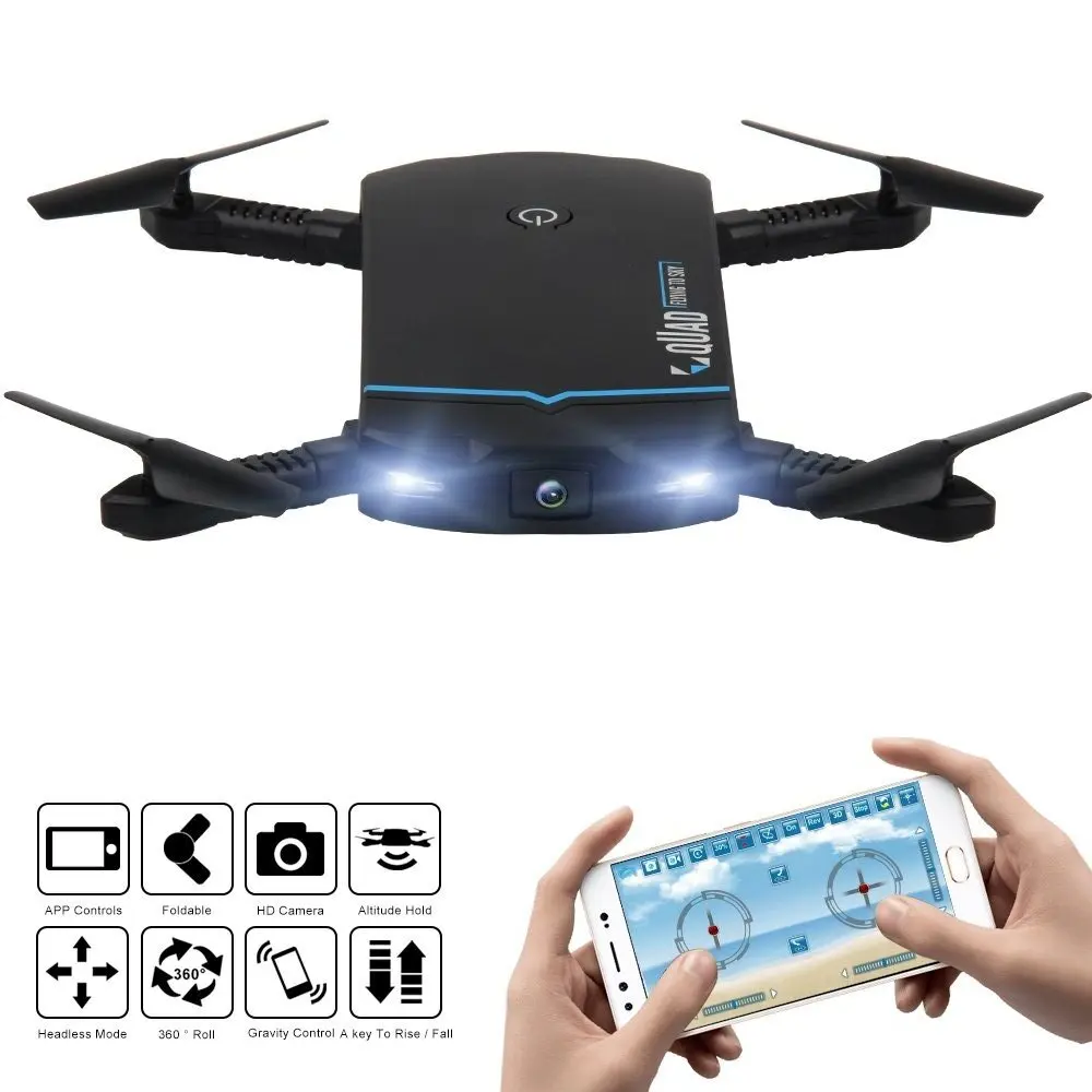 Portable RC102 Mini Selfie Drone Foldable Helicopter Pocket Folding