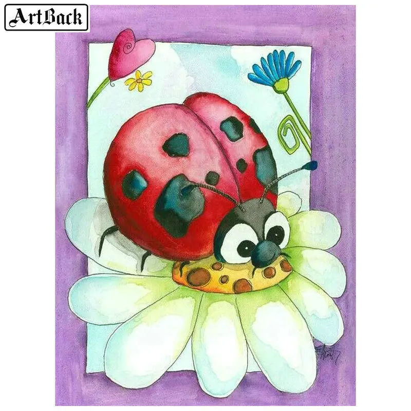 5d diy diamond painting ladybug flower picture full square drill crystal mosaic art 3d stick embroidery | Дом и сад