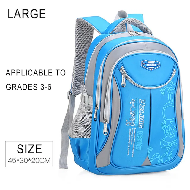 Light blue-large Новые детские школьные сумки для подростков мальчиков и девочек, вместительный школьный рюкзак, водонепроницаемая сумка-портфель для детей, сумка для книг Mochila Sac A Dos - Цвет: Light blue-large