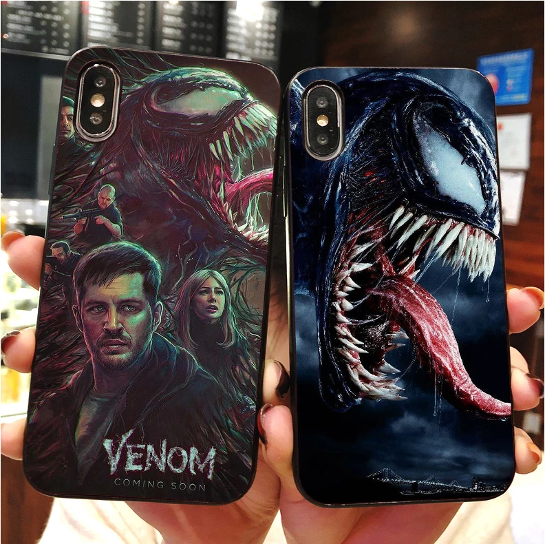 

Luxury cover venom superhero marvel soft silicone phone case for iPhone 11Pro MAX XR XS X10 5 5S 5SE 6 6S 11Pro MAX 6 7 8Plus