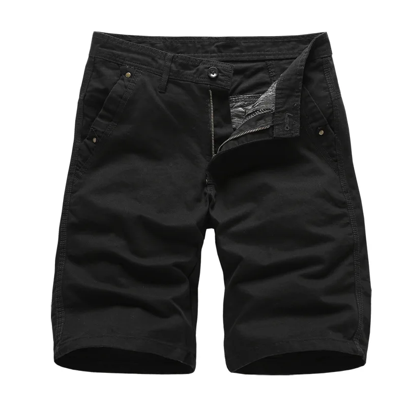 Cargo Shorts Men Cotton Bermuda Male Summerer Military Style Straight Work Pockets Black Short Pants Casual Army Green Shors Man