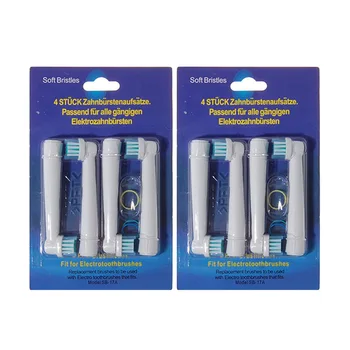 

8pcs Universal Electric Toothbrush Heads Suit Replacement Soft-bristled 4 Colors For Tooth Brush Toothbrushes Head Oral Hygiene