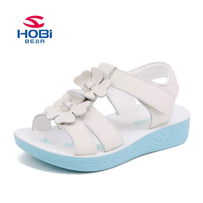 Детские сандалии для девочек; летняя классная обувь с цветочным принтом; обувь принцессы с вырезами; детская обувь белого и розового цвета; Лидирующий бренд; Hobibear GU2585 - Цвет: white