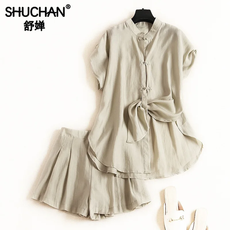 

Shuchan Elegant Women Suit Korean Women Designer Clothing Office Lady Single Breasted Top+shorts 2 Piece Outfits for Women 12249