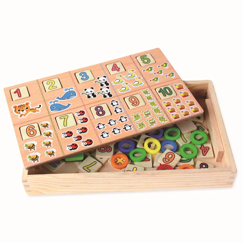 

Baby Toys Counting Digit Montessori Mathematical Wooden Box For Kids Gift Count Sticks Learning Box