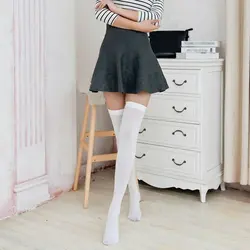 Оптовая Продажа сплошной цвет для женщин дамы девушка женские узкие чулки выше колена чулки с эластичным бортом CC8754