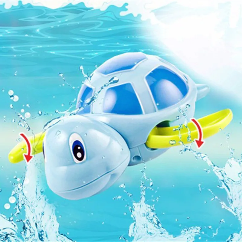 Новорожденных Плавание черепаха заводные цепи Cartooon мелких животных Ванна для маленьких детей Классические игрушки для детей водные игрушки