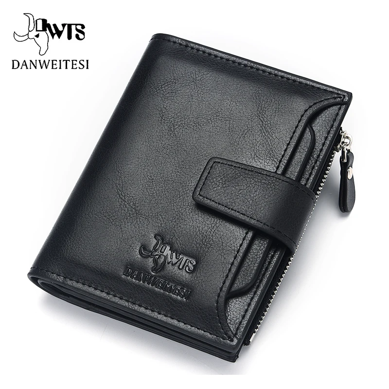 Goede DWTS Vintage Mannen Portemonnee PU Lederen Korte Portefeuilles Mannelijke Multifunctionele Koeienhuid Purse Coin Pocket Rijbewijs Houder