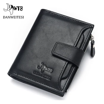

DWTS Vintage Men Wallet PU Leather Short Wallets Male Multifunctional Cowhide Purse Coin Pocket Driver License Holder