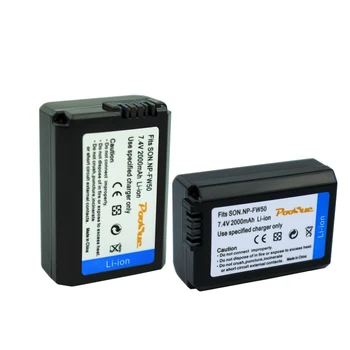 

2Pcs 2000mAh NP-FW50 battery NP FW50 batteries for Sony Alpha 7R NEX-5 NEX-5N NEX-5R NEX-7 SLT-A55 A33 A55 A37 A5100 A6300 A7000