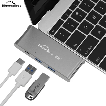 

Blueendless type-c usb Splitter SD TF card data reader notebook HUB USB 3.0 hub suit for MacbookPro/Ultra-thin notebook