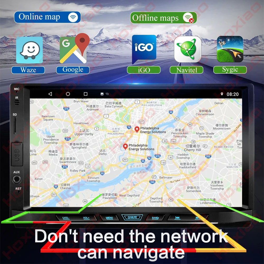 Android 8 1/9 0 2 din Автомобильный Радио мультимедийный плеер gps DAB RDS Wi Fi без DVD навигации