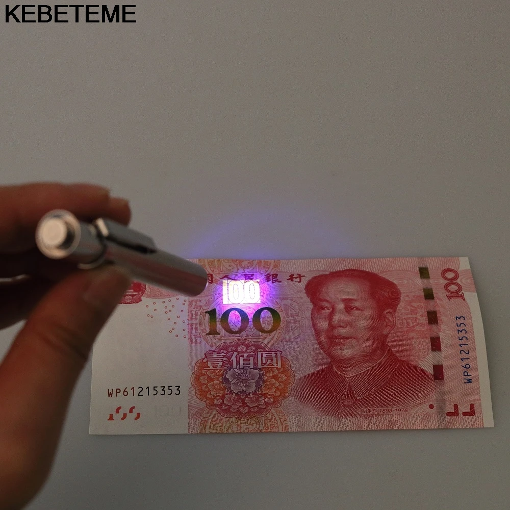 1pc Mini 2 in 1 UV Currency Money Note Detector Counterfeit Checker With Lanyard Bank Note Tester Pen