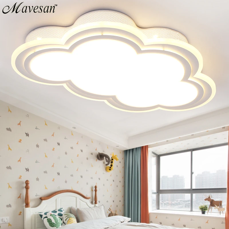 Us 87 0 49 Off New Kids Ceiling Led Light For Bedroom Remote Control Cloud Type Ceiling Mounted Luminaire Light Fixtures For 8 20 Square Meters In