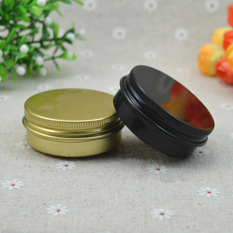 30g empty round aluminum lip balm tins for cosmetic packaging gold