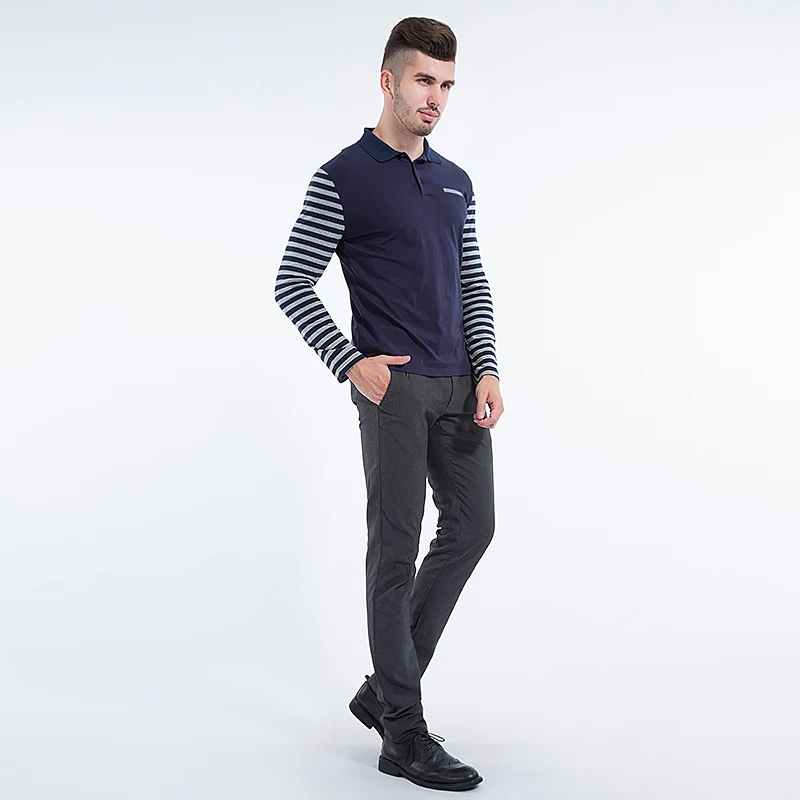 Liseaven модные Для мужчин с длинным рукавом Мужские Поло рубашка Slim Fit рубашки для Мужская одежда Топы и футболки для женщин Мужские поло Для