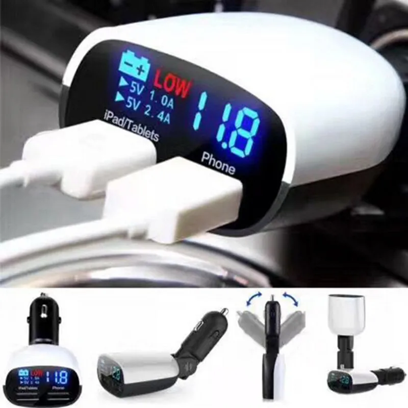 

Car Charger for iPhone 6 6S 7 for Samsung S6 S7 for iPad Universal Charger 3.4A Car Voltage Monitoring Display LED Player