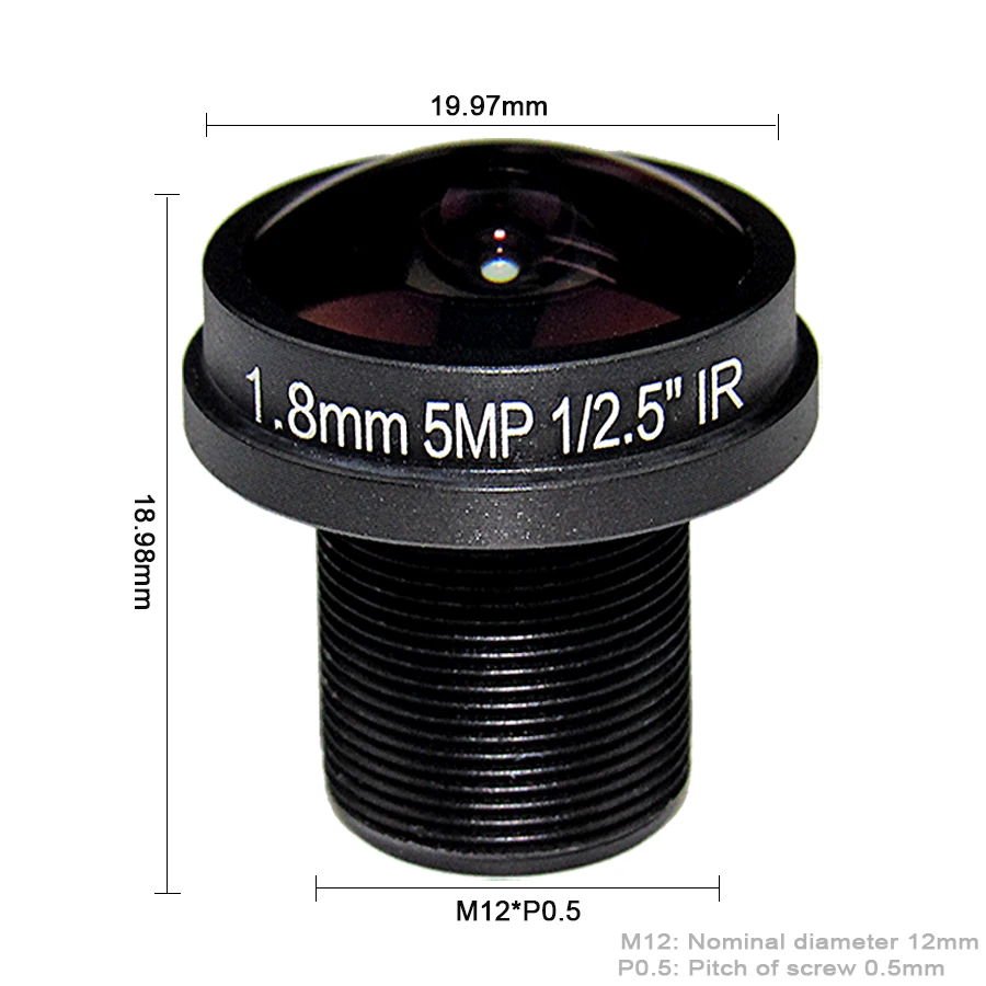 1.8 мм рыбий глаз 5MP CCTV Камера ИК M12 объектив 5 мегапиксельной HD для IP 180D широкий Угол