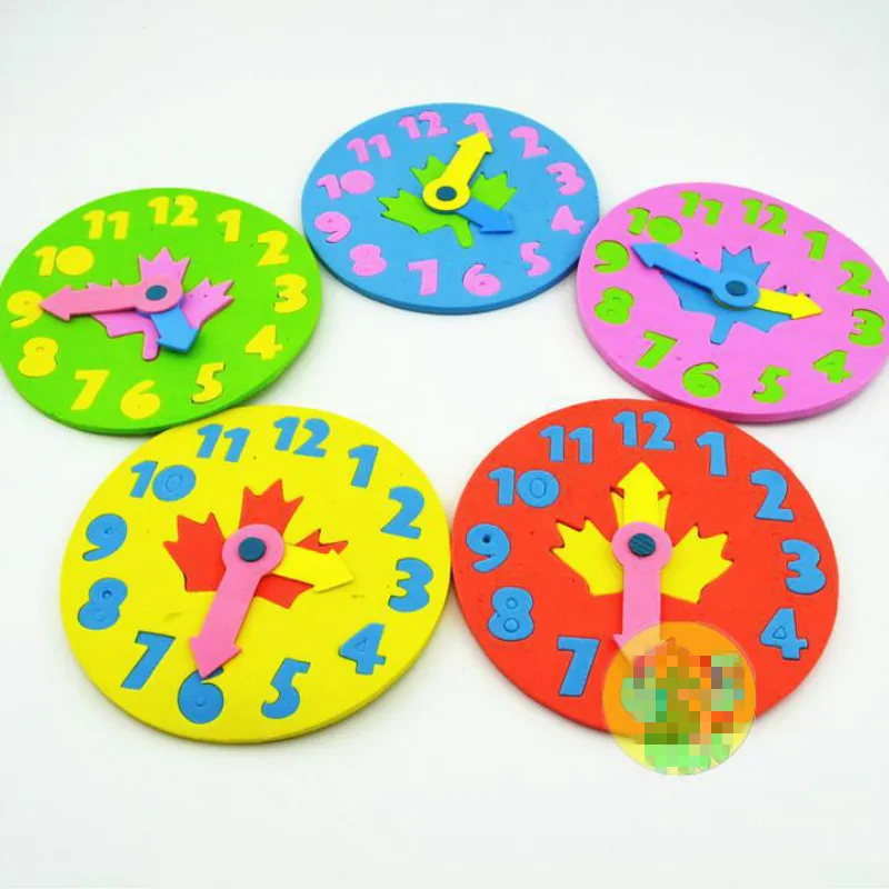 

1 Piece Kids DIY Eva Clock Learning Education Toys Fun Math Game for Children Baby Toy Gifts 3-6 years old