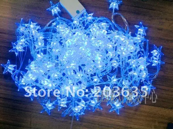 Рождественские вечерние разноцветный 10 м Пентакль светодиодный строки свет украшения с хвостом plug 220 В Бесплатная доставка