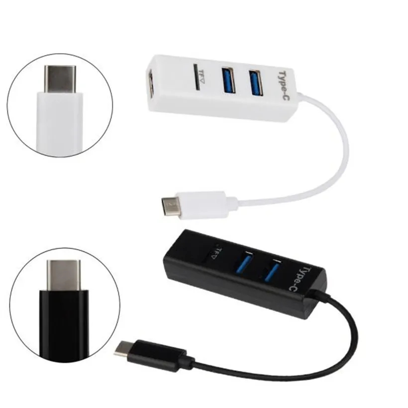 Новые аксессуары для компьютера 2018 новый хаб черно-белый Type-C 3 порта USB 2 0 + tf-карта
