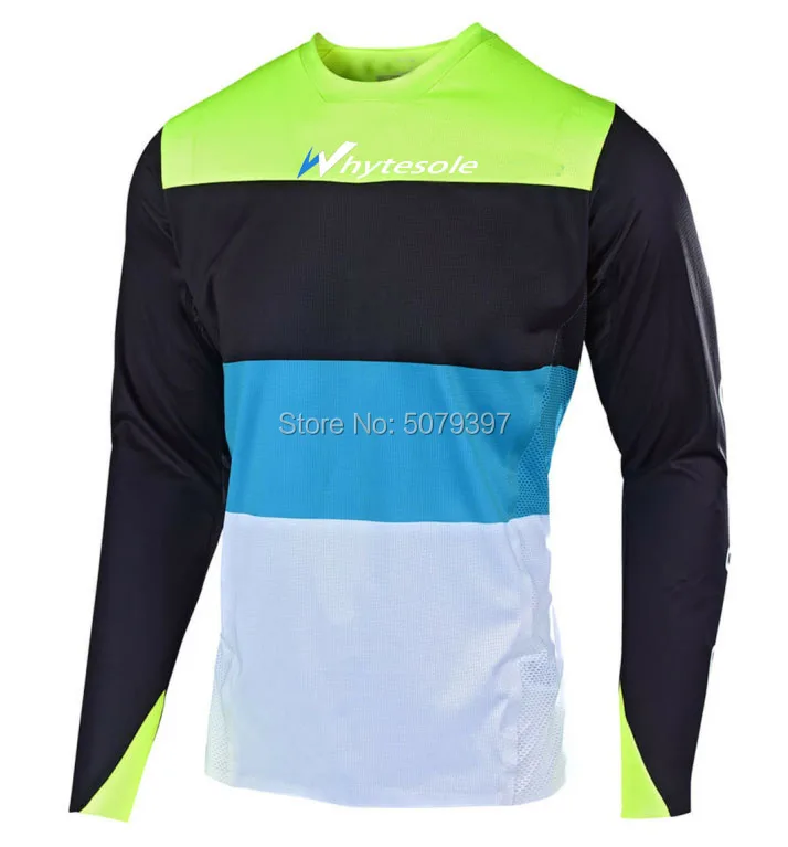 motocross Jeresy spexcel mtb Downhill Jersey Offroad long motorcycle long moto Racing Cycling Jersey hombre longT-shirt - Цвет: Зеленый