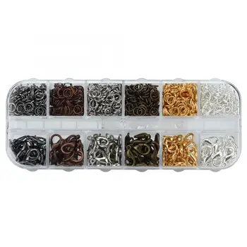 

Professional 12 Grid Lobster Claps Kit Hook Open Jump Ring Jewelry Processing Tool Findings Accessory for Jeweler i