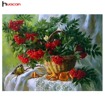

HUACAN Floral Diamond Mosaic sale Picture of Rhinestones Diamond Embroidery Cross Stitch Baskets Kit Full Square Diamond F1533