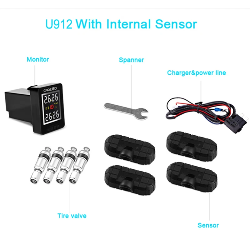 Toyota CAREUD U912 ڵ  TPMS Ÿ̾ з ͸ ý, 4  LCD ÷ Ӻ 