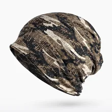 Hat collar dual-use camouflage stretch autumn and winter outdoor wind protection Baotou head hat cap cotton 0256