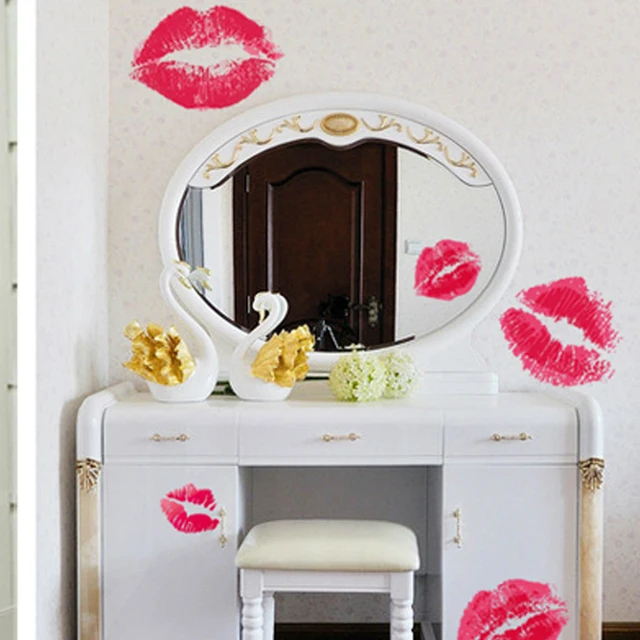 Us 9 89 Vermilion Lips Wall Stickers Living Room Bedroom Marriage Room Tv Sofa Backdrop Decorative Stickers Wedding In Wall Stickers From Home