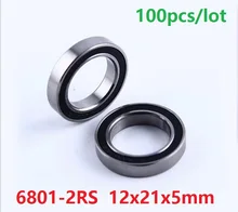 100 stks/partij 6801RS 6801-2RS 6801 RS 2RS kogellager 12*21*5 Diepgroefkogellager 12 x 21x5mm