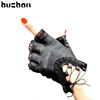 Women Black Half Finger Genuine Leather Gloves Soft Sheepskin Lace Trim Sexy Gloves Ladies Dance Costume Lace Glove AGL001 ► Photo 1/6