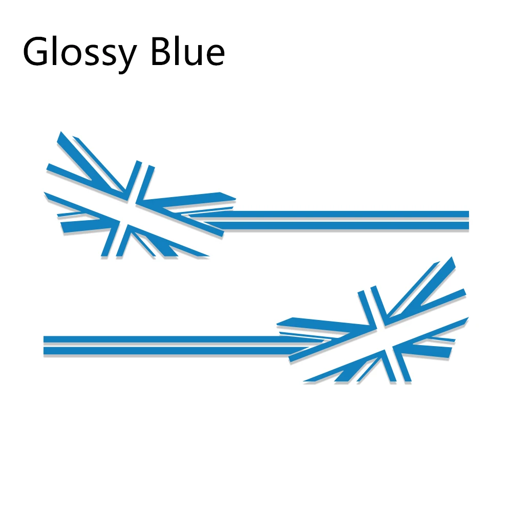 2 шт. автомобиль Стикеры флаг Стиль сбоку нашивки наклейки для Mini Cooper R56 R57 R58 R50 R52 R53 R59 R61 R60 F60 F55 F56 F54 аксессуары - Название цвета: Glossy Blue