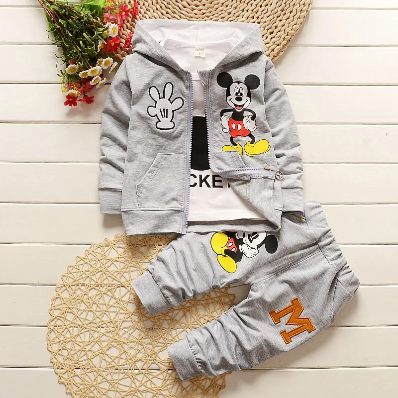 

Anlencool 2019 spring and autumn children's three-piece suit new Mickey children's suit pure cotton children spring clothing set