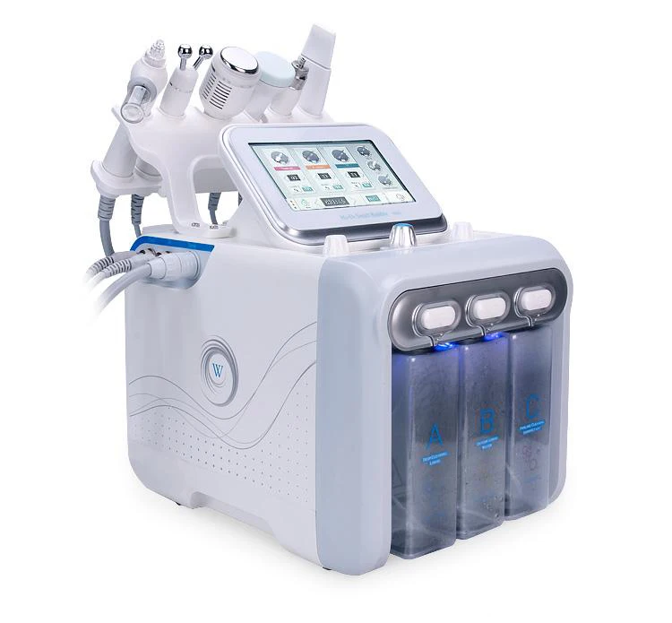  2019 H2 O2 Portable 6 in 1 hydro microcurrent face tightening skin rejuvenation facial blackhead re