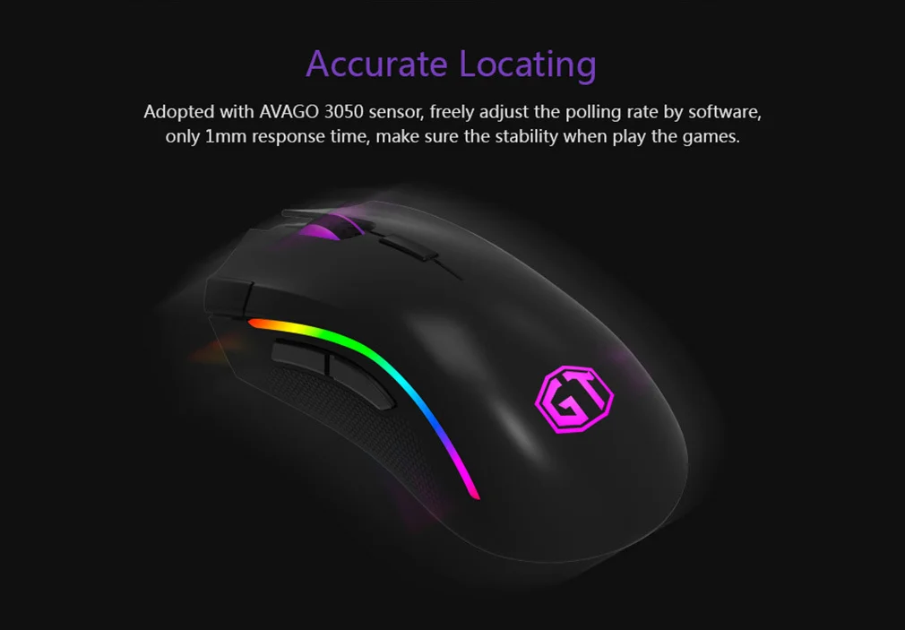 Delux M625 A3050 RGB Backlight Gaming Mouse 4000 DPI 7 Programmable Buttons USB Wired Mice For Overwatch LoL Game For PC Laptop