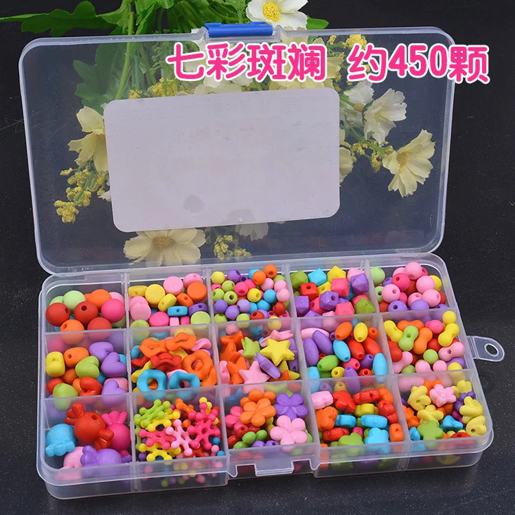 15 Grid Diy Beading Toys for Children Necklace Accessories Crafts Kids Amblyopia Training Toys for Girls Educational Toys