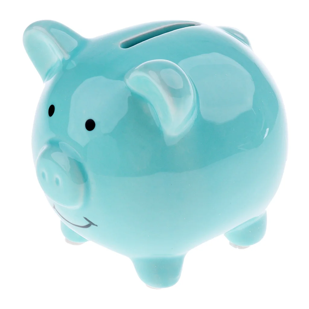 Kids Children Piggy Bank Money Box Saving Coins Cash Fun Novelty Birthday Gift Baby Room Home Decoration Ceramic Pig