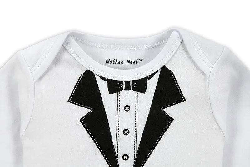 2PICSLOT Gentleman Long Sleeve Baby Boy Bodysuits Baby Boys Girls Clothes Spring Summer Children Jumpsuit Newborn Infant Body (1)