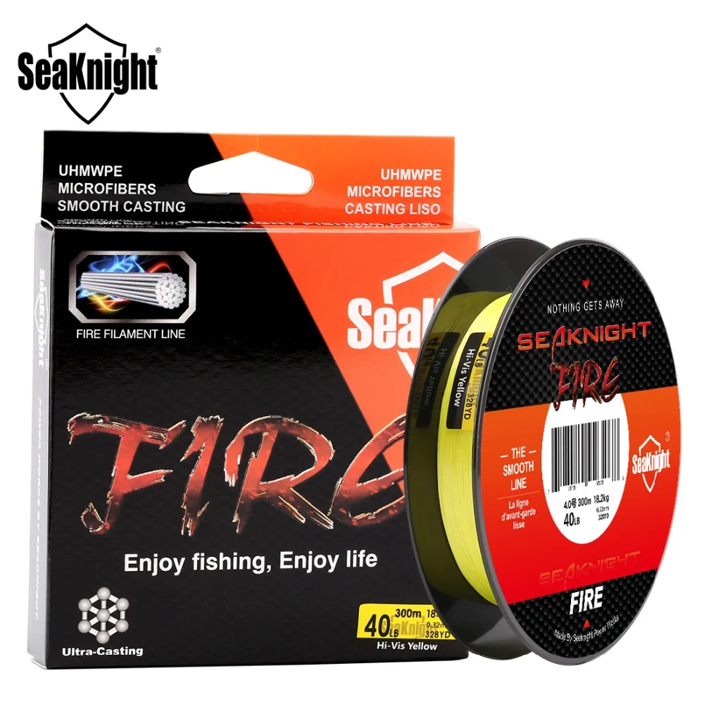 

SeaKnight FIRE Fishing Line 300M Filament Line Smooth Super PE Fire Fishing Lines Floating Saltwater Freshwater 6-40LB